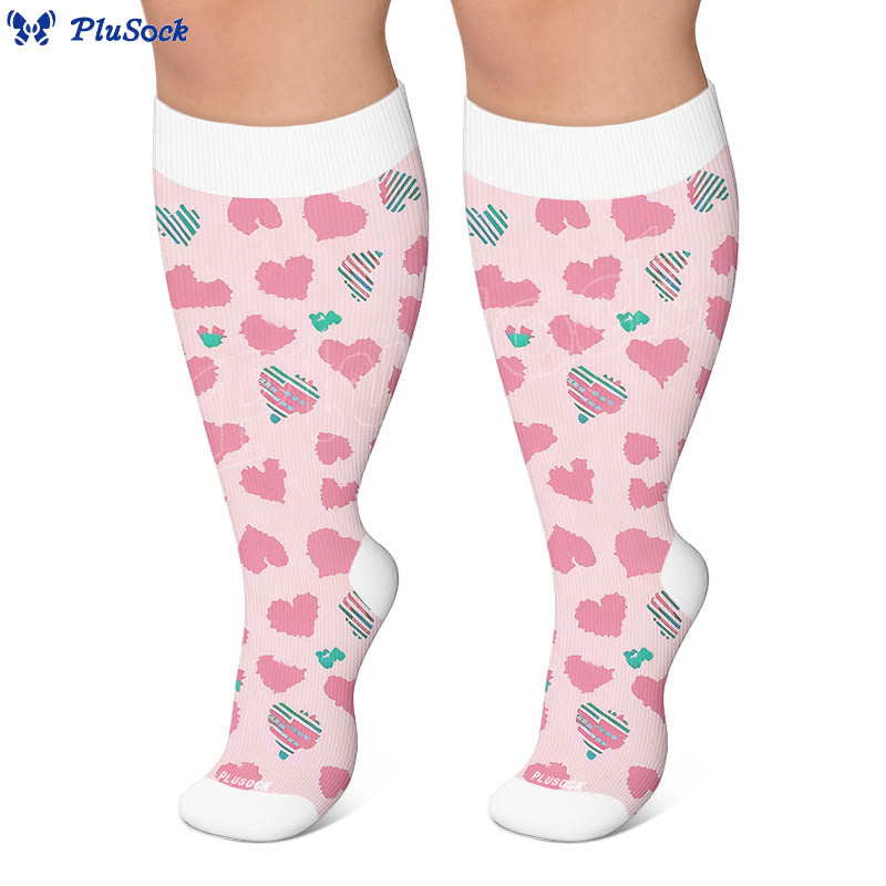 Plus Size Playful Heart Series Compression Socks - image 4