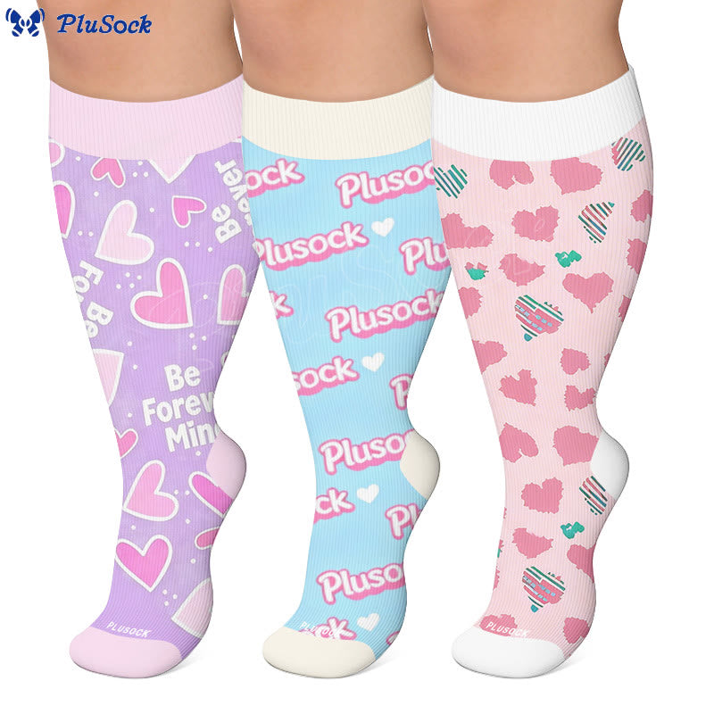 Plus Size Playful Heart Series Compression Socks - image 0