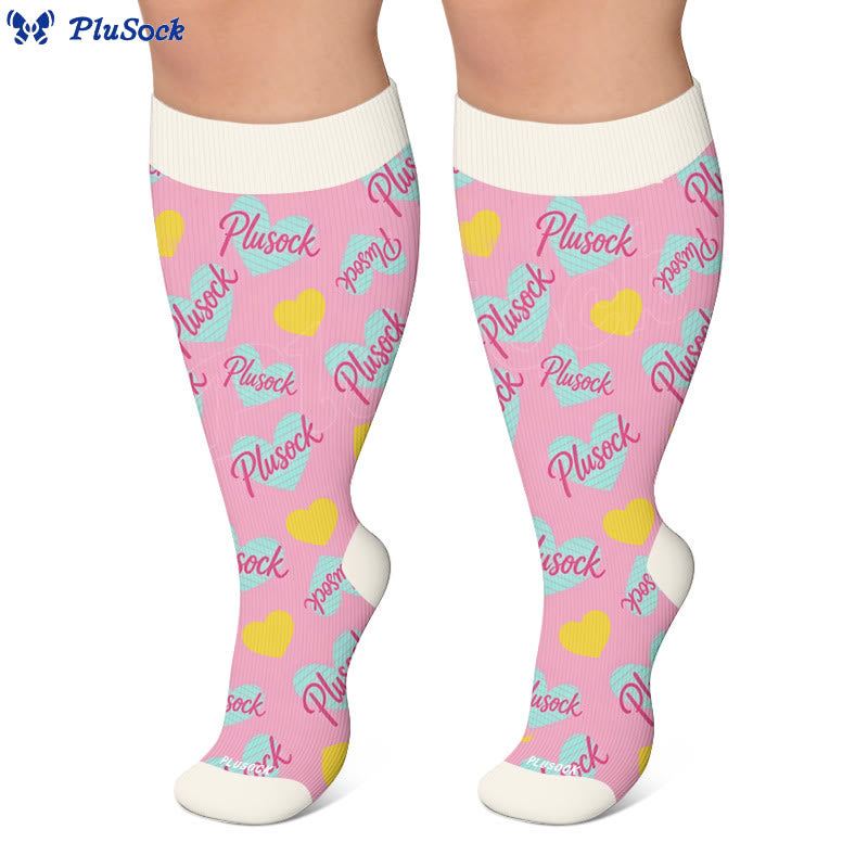 Plus Size Sweet Pop Art Love Compression Socks - image 3