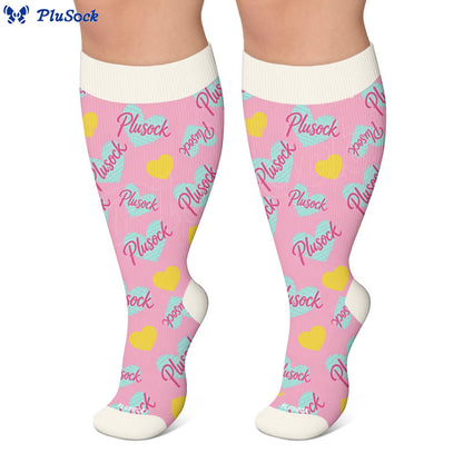 Plus Size Sweet Pop Art Love Compression Socks - image 3