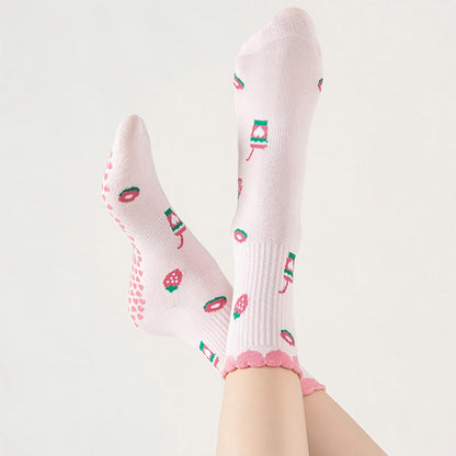 Plusoc Strawberries Coffee Cups Yoga Socks(2 Pairs) - image 2
