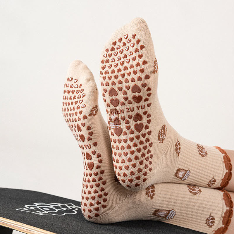 Strawberries Coffee Cups Grip Socks(2 Pairs) - image 1