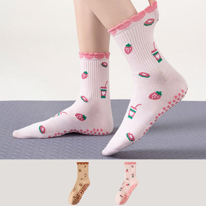Strawberries Coffee Cups Grip Socks(2 Pairs) - image 0