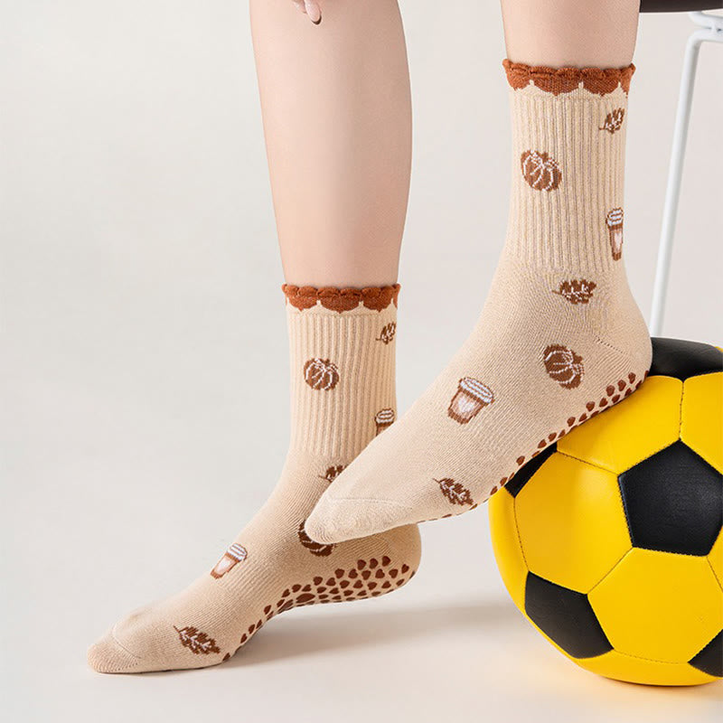 Plusoc Strawberries Coffee Cups Yoga Socks(2 Pairs) - image 3