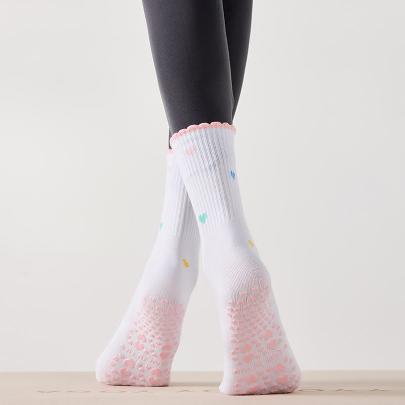 Flower Cherry Heart Grip Socks(4 Pairs) - image 7