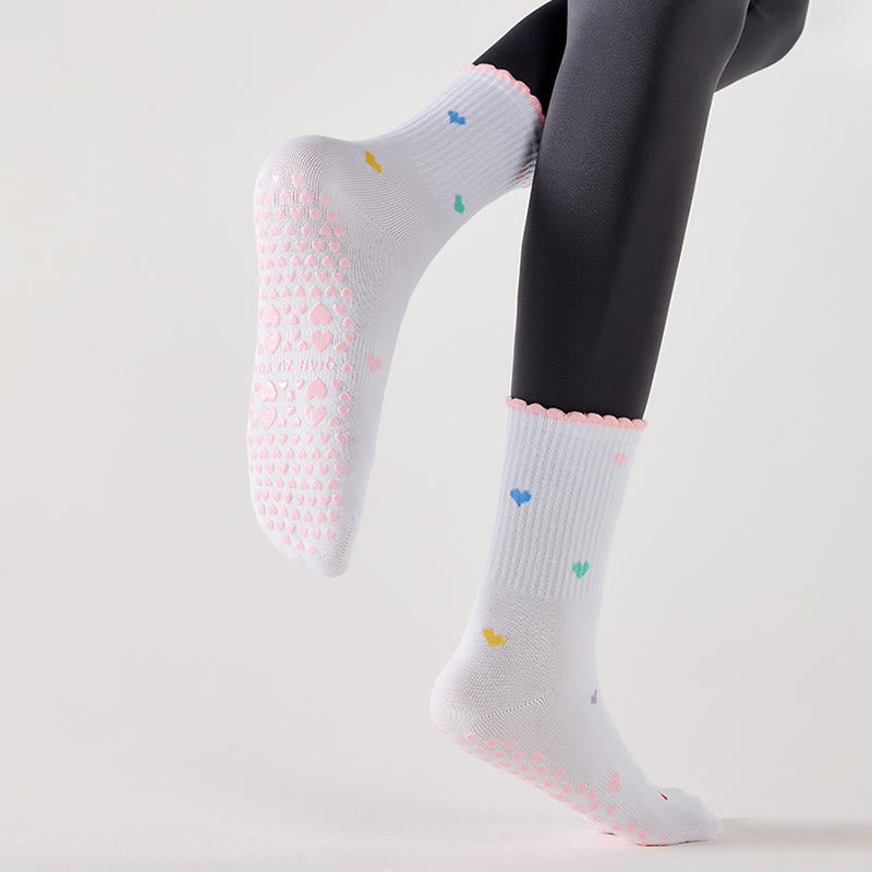 Flower Cherry Heart Yoga Socks(4 Pairs) - image 4