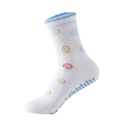 Flower Cherry Heart Grip Socks(4 Pairs) - Blue - EU36-40(US3-7) - image 16