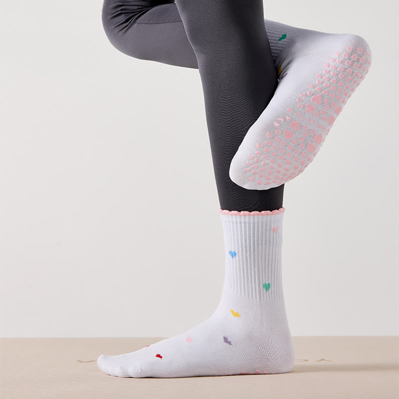 Flower Cherry Heart Grip Socks(4 Pairs) - image 3