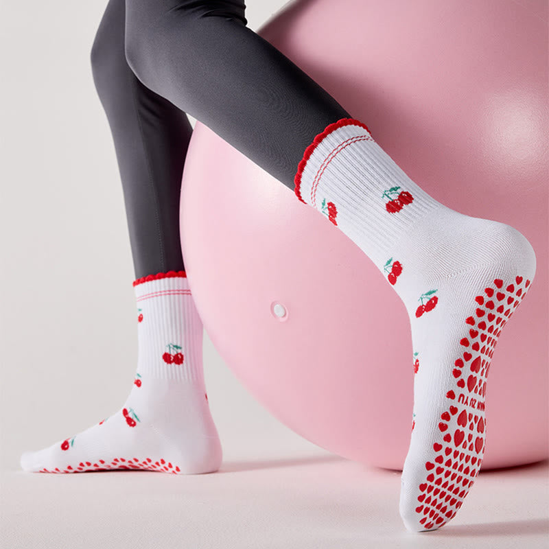 Flower Cherry Heart Yoga Socks(4 Pairs) - image 8