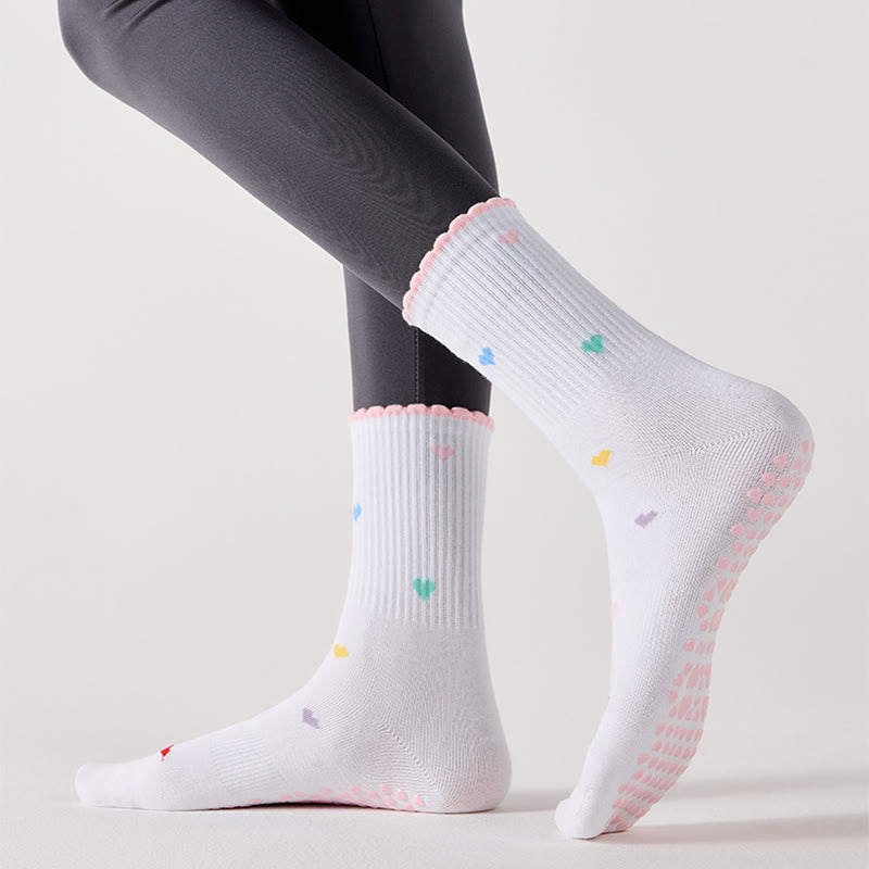 Flower Cherry Heart Grip Socks(4 Pairs) - image 6