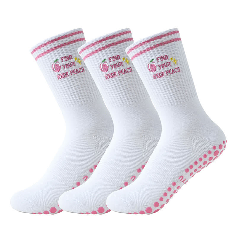 Pink Peach Grip Socks(3 Pairs) - Pink - EU36-40(US3-7) - image 3