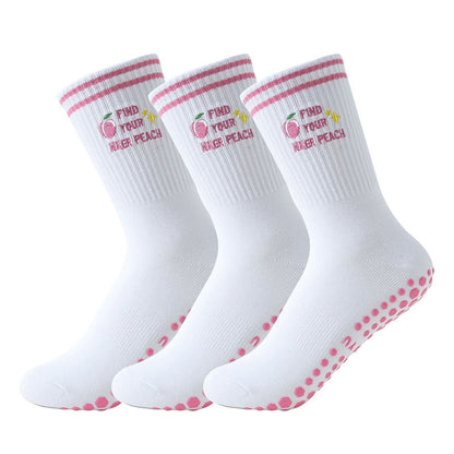 Pink Peach Grip Socks(3 Pairs) - Pink - EU36-40(US3-7) - image 3