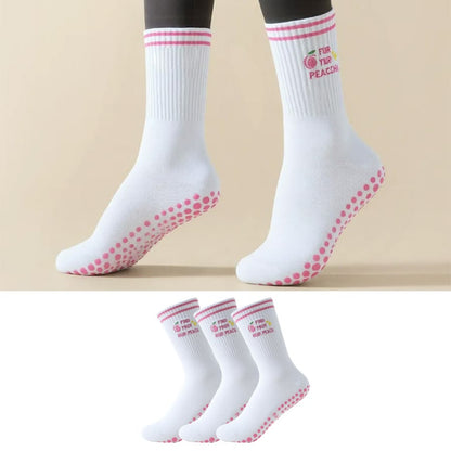 Pink Peach Yoga Socks(3 Pairs) - image 0