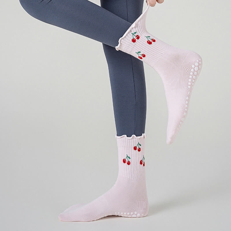 Cherry Lemon Grip Socks(3 Pairs) - image 1