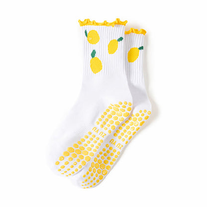 Cherry Lemon Grip Socks(3 Pairs) - Yellow - EU36-40(US3-7) - image 14