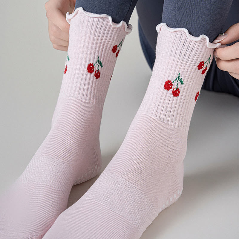 Cherry Lemon Grip Socks(3 Pairs) - image 3