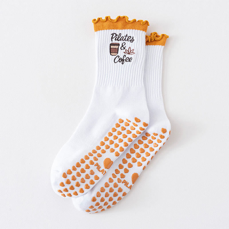 Fruit Series Grip Socks(3 Pairs) - Coffee - EU36-40(US3-7) - image 8