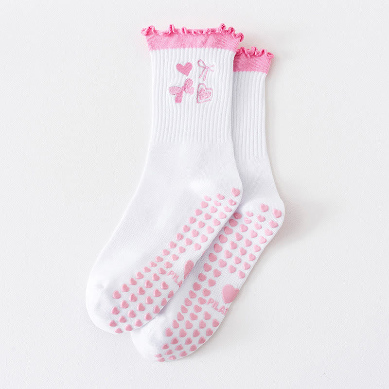 Fruit Series Yoga Socks(3 Pairs) - Pink - EU36-40(US3-7) - image 11