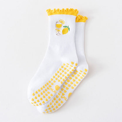 Fruit Series Yoga Socks(3 Pairs) - Yellow - EU36-40(US3-7) - image 13