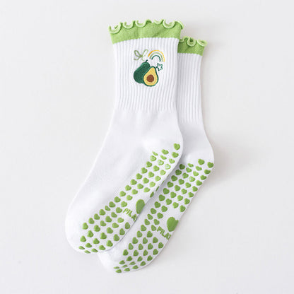 Fruit Series Grip Socks(3 Pairs) - Green - EU36-40(US3-7) - image 12