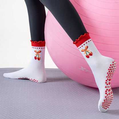 Strawberry Cherry Heart Grip Socks(3 Pairs) - image 6