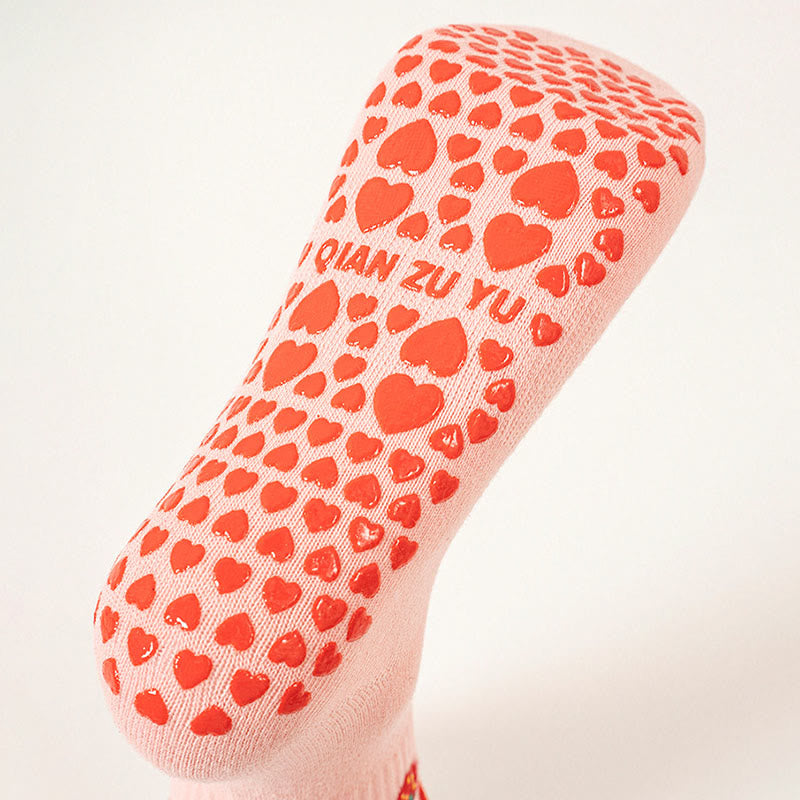Strawberry Cherry Heart Grip Socks(3 Pairs) - image 12