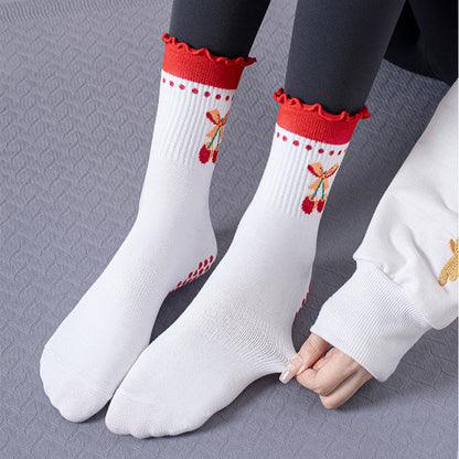 Strawberry Cherry Heart Grip Socks(3 Pairs) - image 7
