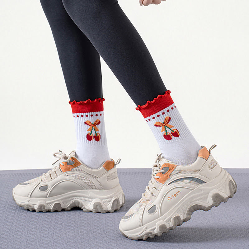 Strawberry Cherry Heart Grip Socks(3 Pairs) - image 10