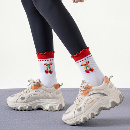 Strawberry Cherry Heart Grip Socks(3 Pairs) - image 10