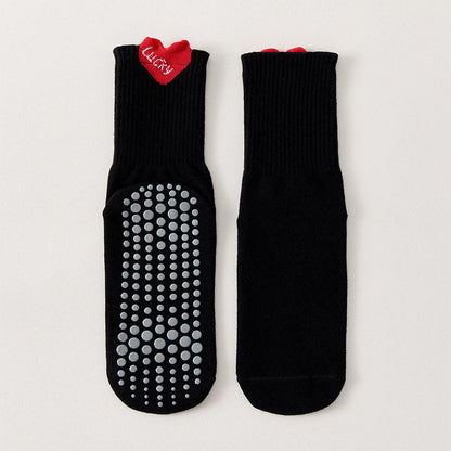 Lucky Heart Yoga Socks(4 Pairs) - Black - EU36-40(US3-7) - image 12
