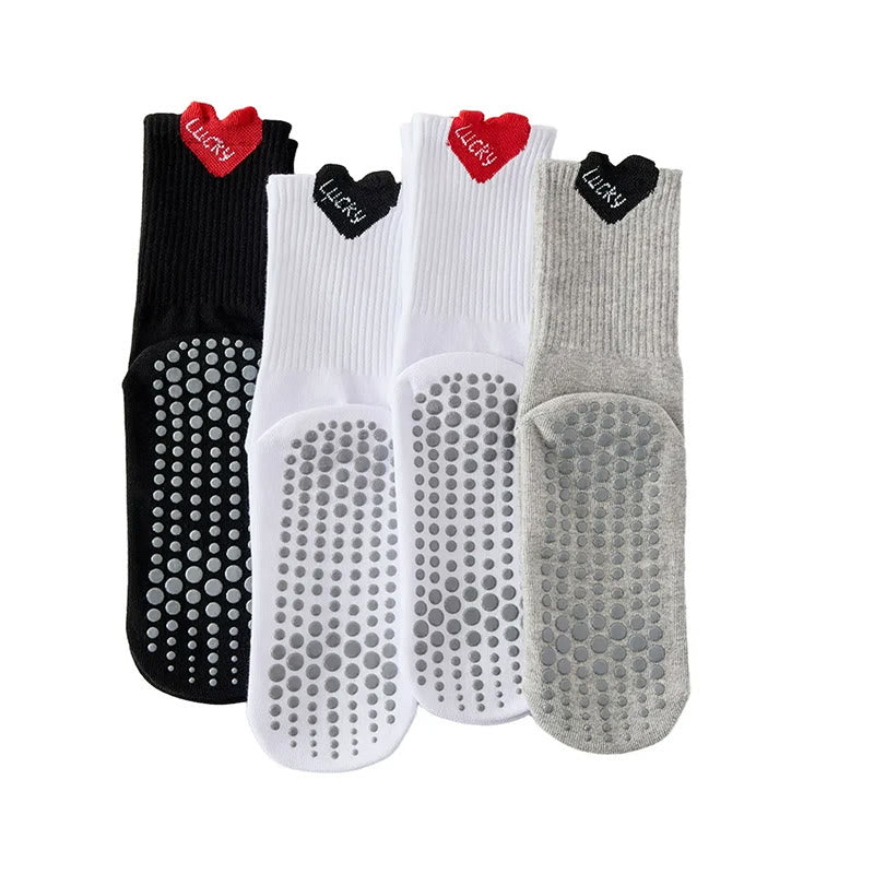 Lucky Heart Grip Socks(4 Pairs) - Multicolor - EU36-40(US3-7) - image 11