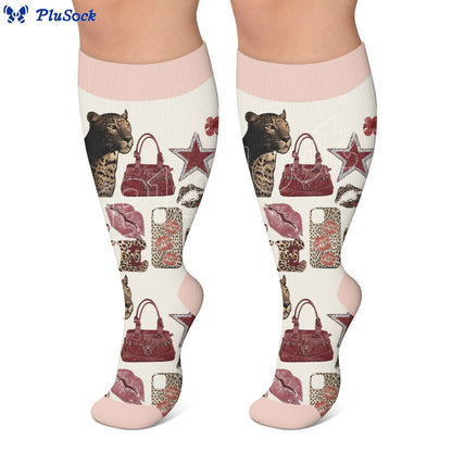 Plus Size Retro Street Print Compression Socks - image 3