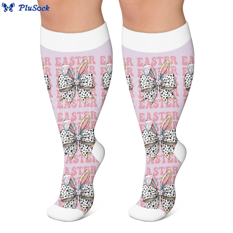 Plus Size Easter Bunny Print Compression Socks - image 3