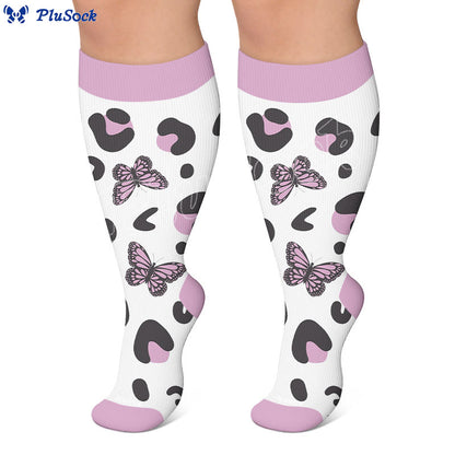 Plus Size Butterfly Kiss Print Compression Socks - image 4