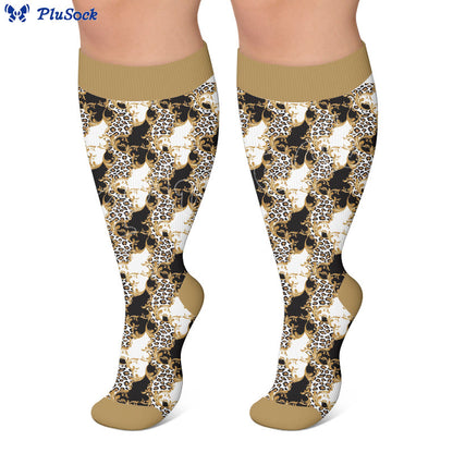 Plus Size Fun Textured Print Compression Socks - image 2