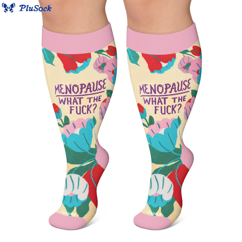 Plus Size Cheerful Doodles Compression Socks - image 3