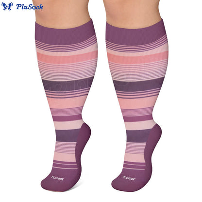 Plus Size Modern Gradient Line Compression Socks - image 2