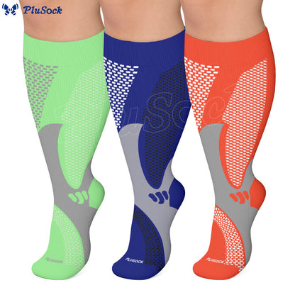Plus Size Bright Sport Compression Socks - image 0