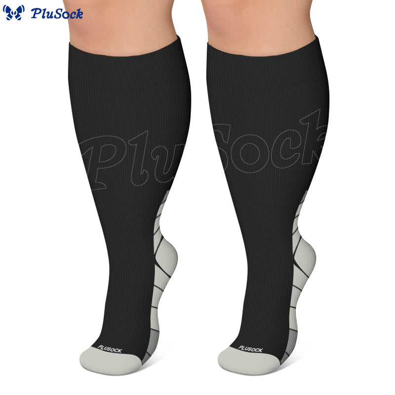 Plus Size Stripe Accent Compression Socks - image 2