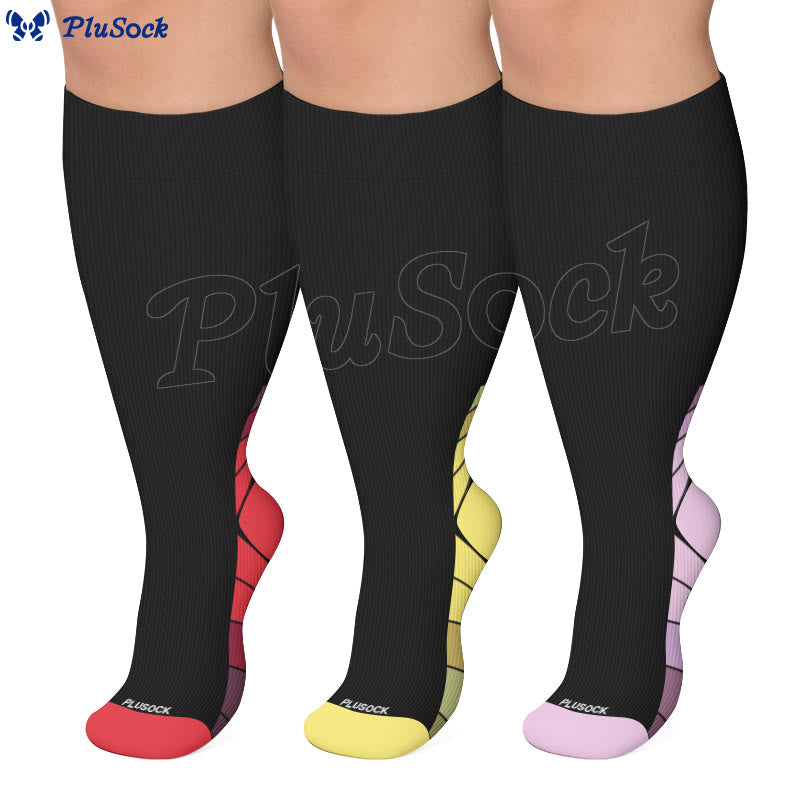 Plus Size Contrast Heel Compression Socks - image 0