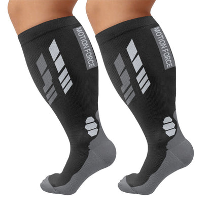 Plus Size Geometric Sport Compression Socks - Black(1 Pair) - 4XL - image 5