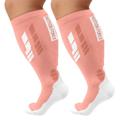 Plus Size Geometric Sport Compression Socks - Pink(1 Pair) - 4XL - image 7