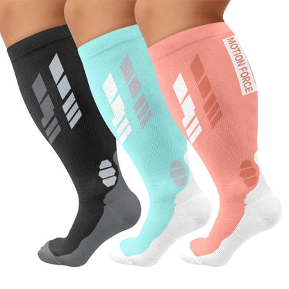 Plus Size Geometric Sport Compression Socks - Multicolor(3 Pairs) - 4XL - image 1