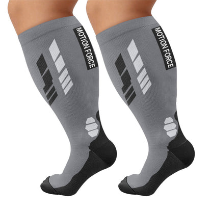 Plus Size Motion Force Compression Socks - Dark Grey(1 Pair) - 4XL - image 7