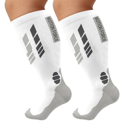 Plus Size Motion Force Compression Socks - White(1 Pair) - 4XL - image 5