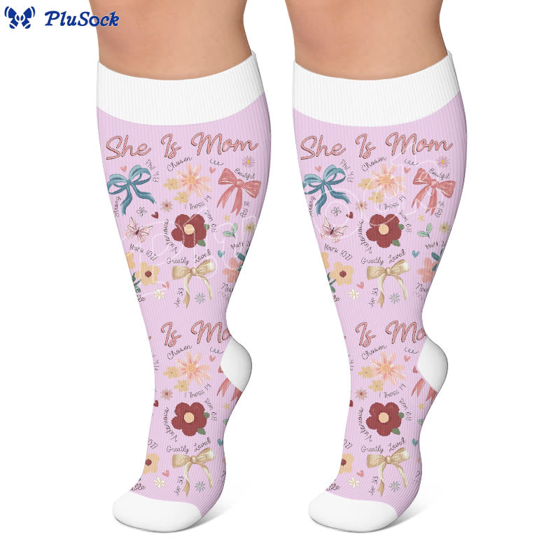 Plus Size Mother's Day Printed Compression Socks - image 4
