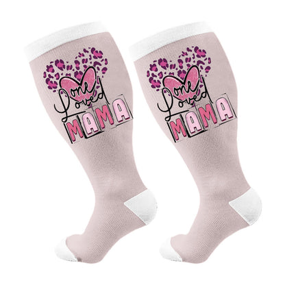 Plus Size Mother's Day Printed Compression Socks - Hearts(1 Pair) - 4XL - image 6