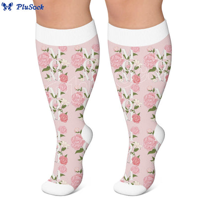 Plus Size Mother's Printed Compression Socks - image 3