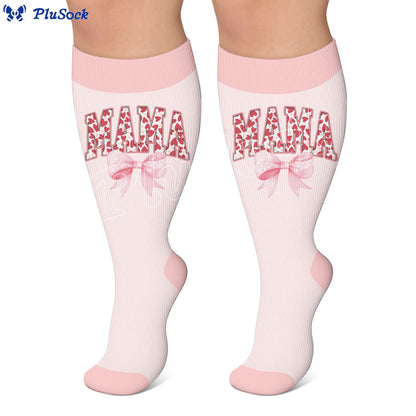 Plus Size Mother's Printed Compression Socks - image 2