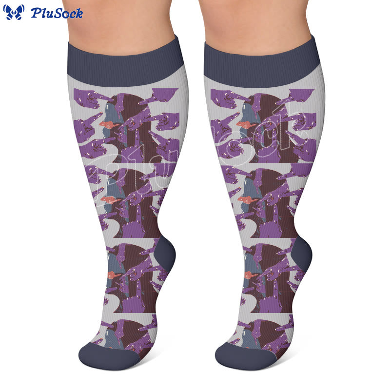 Plus Size Symptom Print Compression Socks - image 3